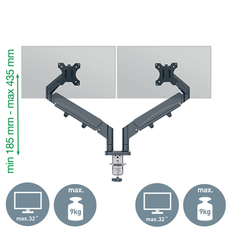 LEITZ Monitorarm ERGO 6537-00-89 grau, dual