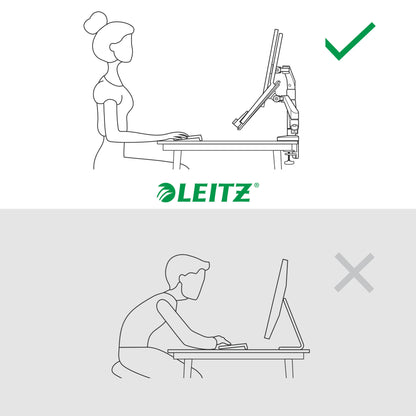 LEITZ Monitorarm ERGO 6538-00-89 grau, inkl. Laptophalter