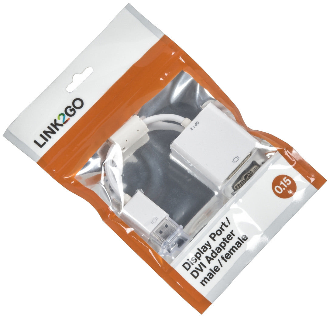 LINK2GO DisplayPort - DVI Adapter AD1111WP male/female, 15cm