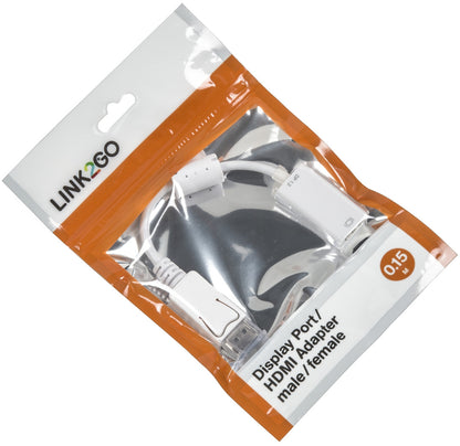 LINK2GO DisplayPort - HDMI Adapter AD1211WP male/female, 15cm