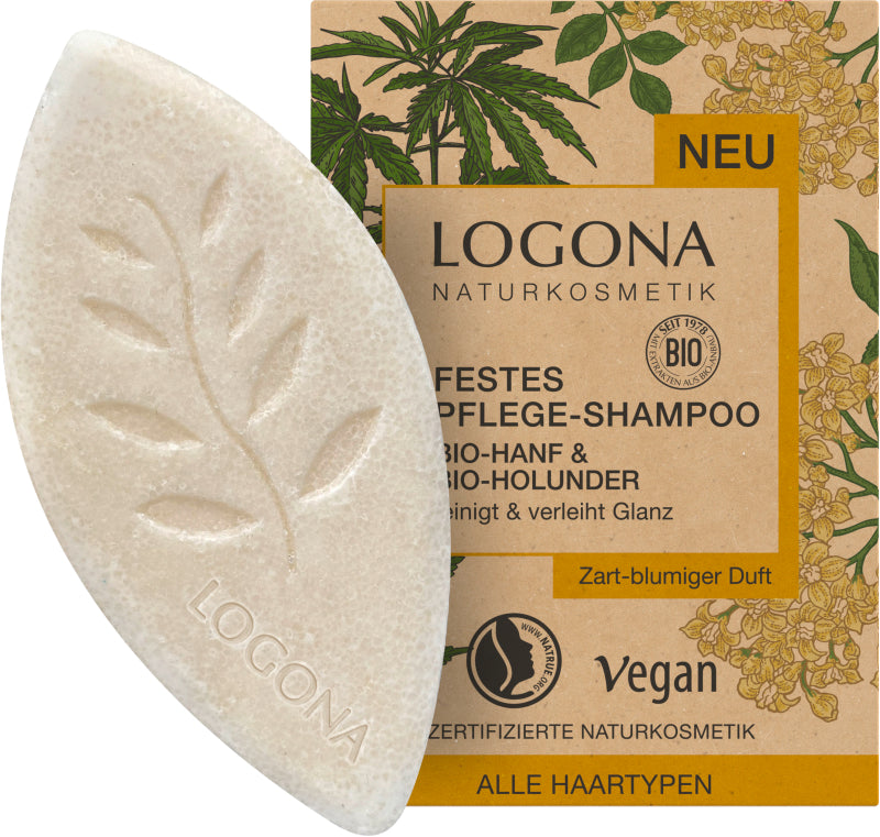 LOGONA Festes Shampoo Hanf&Holunder