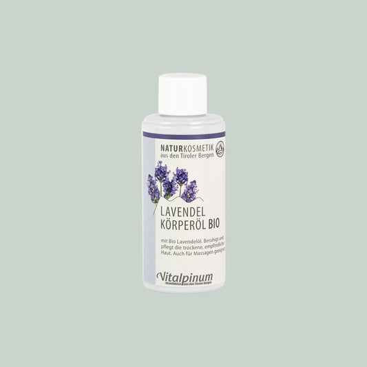 Bio Lavendel Körperöl Unterweger – cosmétique bio certifiée avec huile essentielle de lavande bio pour les peaux sensibles et sèches