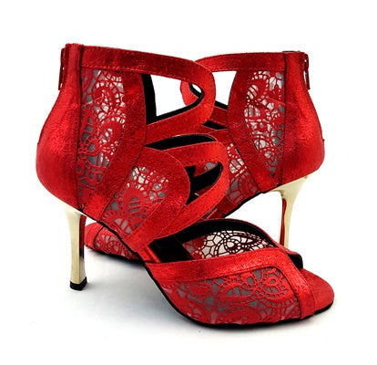 Lyra - Red Dance Shoes - Elegance & Comfort 💃✨