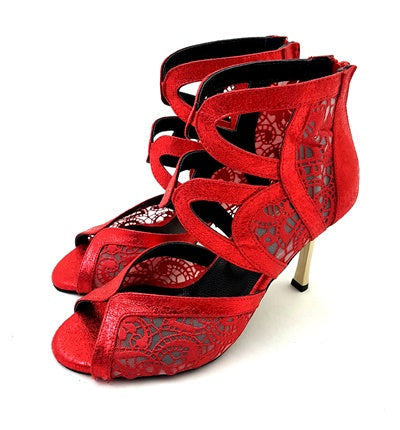 Lyra - Red Dance Shoes - Elegance & Comfort 💃✨