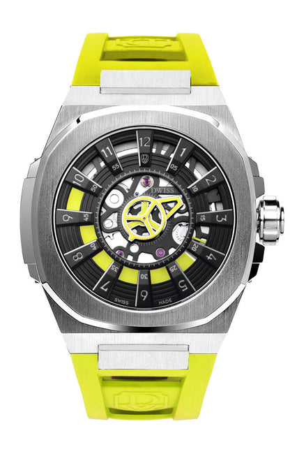 DWISS - M3S Yellow Rubber Watch - Swiss Precision 🚀