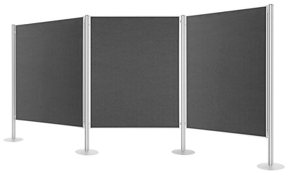 MAGNETOPLAN Präsentationswand 3-teilig 1101003 Filz grau 3905x1800mm