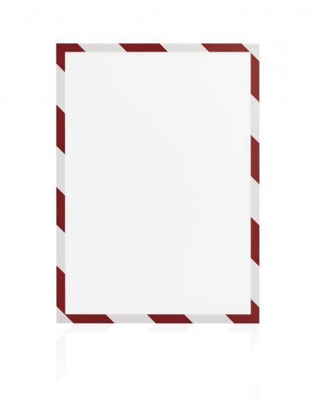 MAGNETOPLAN Magnetrahmen magnetofix A4 1131446 SAFETY, rot/weiss 5 Stück