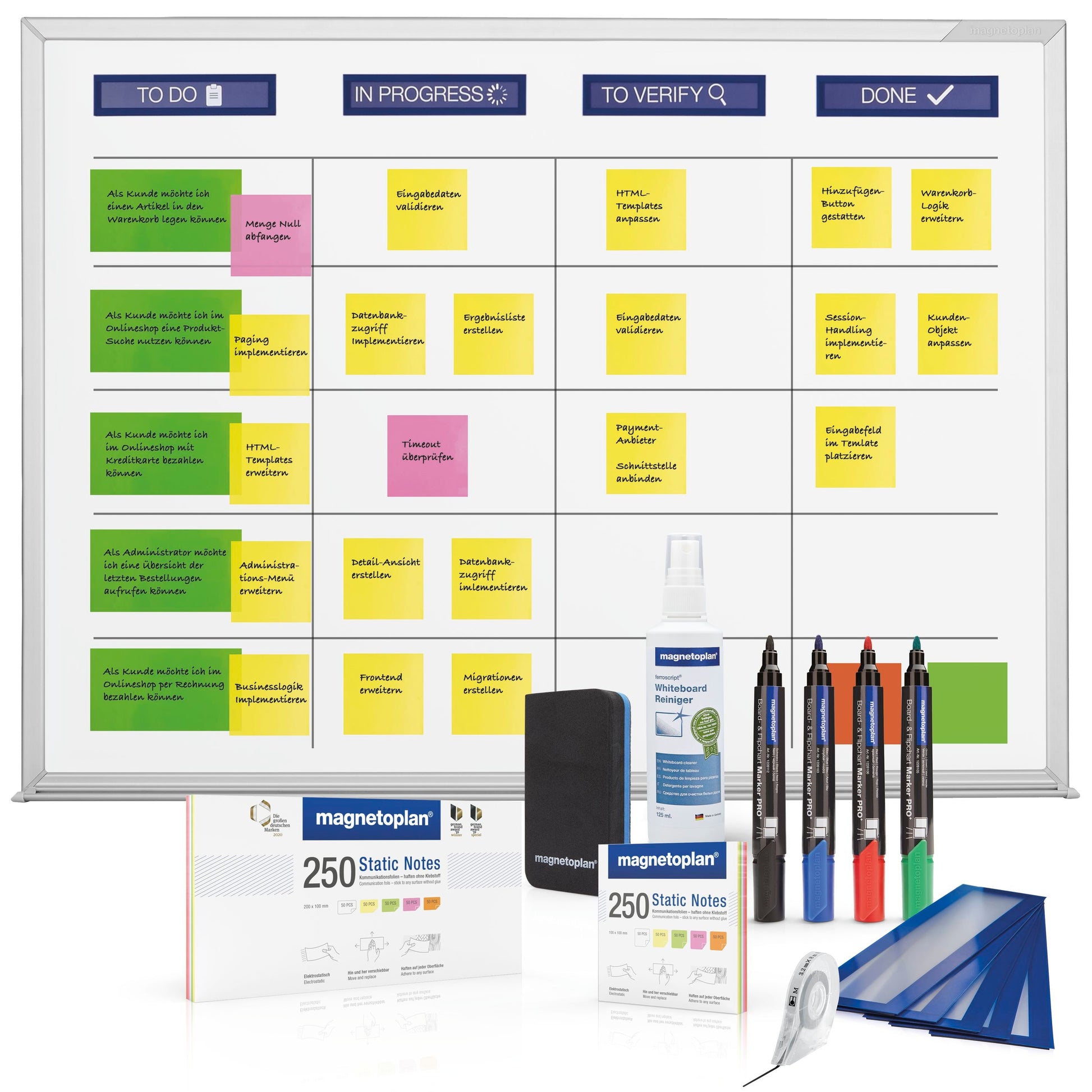 MAGNETOPLAN SCRUM Board 1200x900mm 1240498 Standard inkl. Zubehör