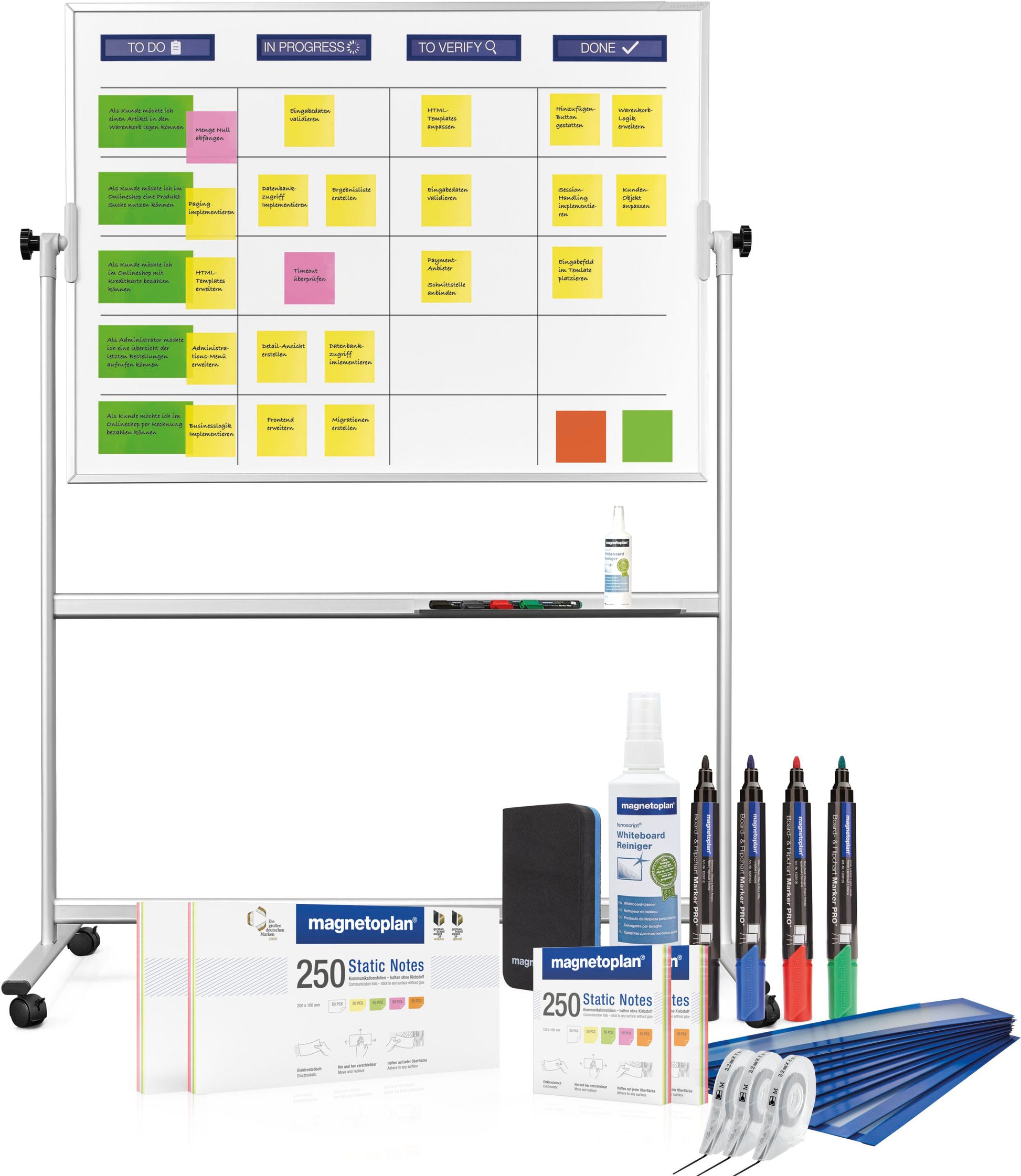 MAGNETOPLAN SCRUM Board 1800x1200mm 1240699 XL mobil inkl. Zubehör
