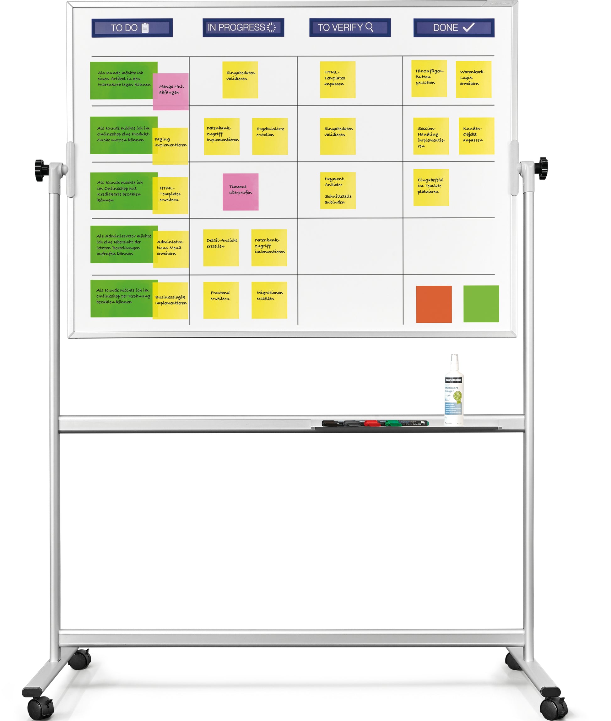 MAGNETOPLAN SCRUM Board 1800x1200mm 1240699 XL mobil inkl. Zubehör