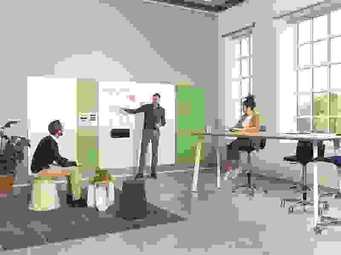 MAGNETOPLAN Design-Thinking Whiteboard Set 12412192 mit Base 178x90cm