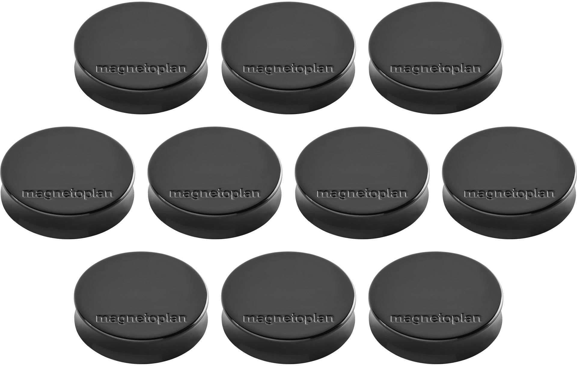 MAGNETOPLAN Magnet Ergo Medium 10 Stk. 1664012 schwarz 30mm