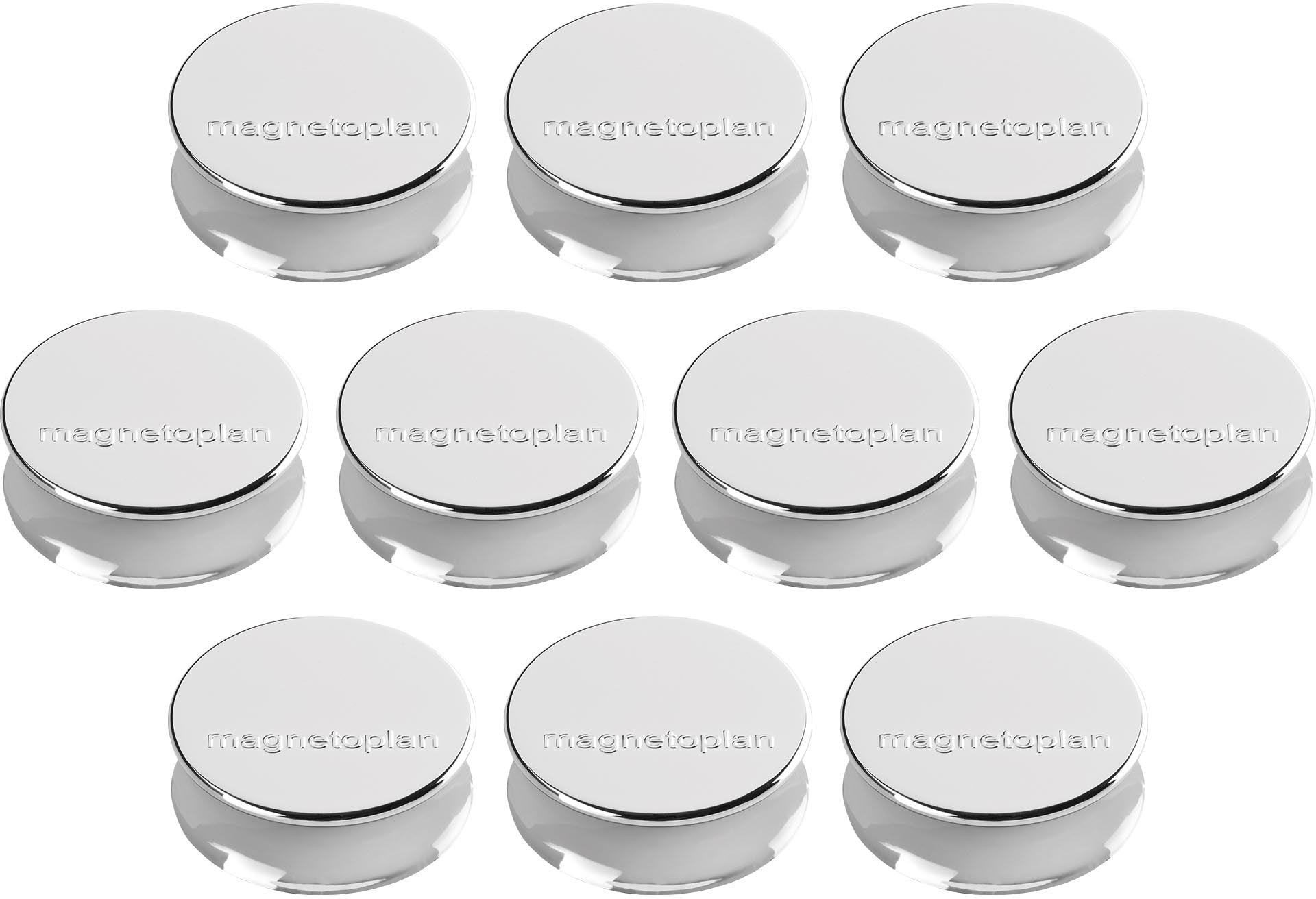 MAGNETOPLAN Magnet Ergo Large 10Stk. 1665032 silber 34x17.5mm