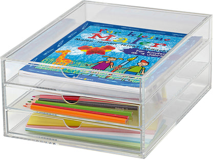 MAUL Schubladenbox Acryl A4 1950405 3 Fächer