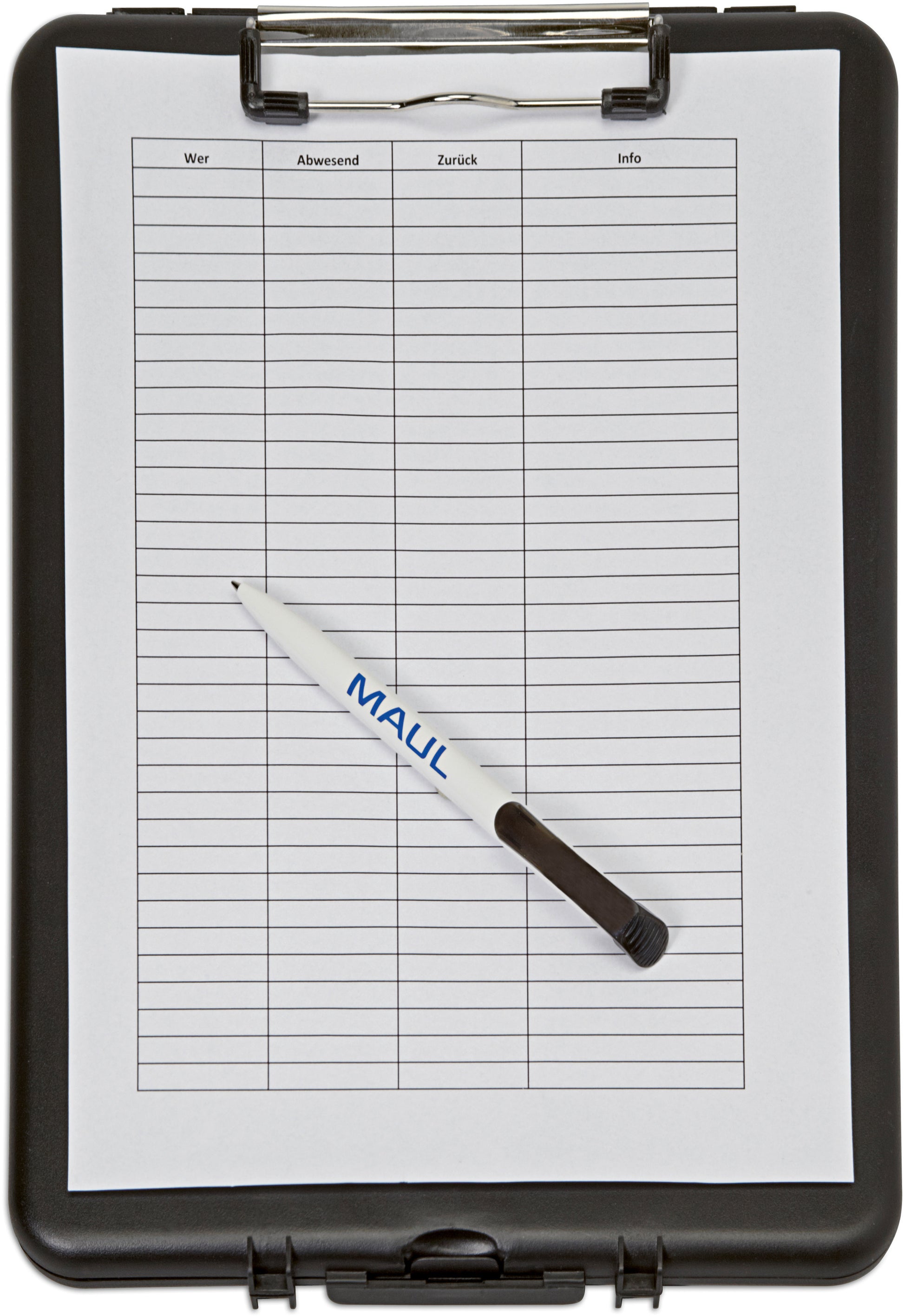 MAUL Schreibplatte A4 Kunststoff 2349090 mit Aufbewahrungsfach, schmal