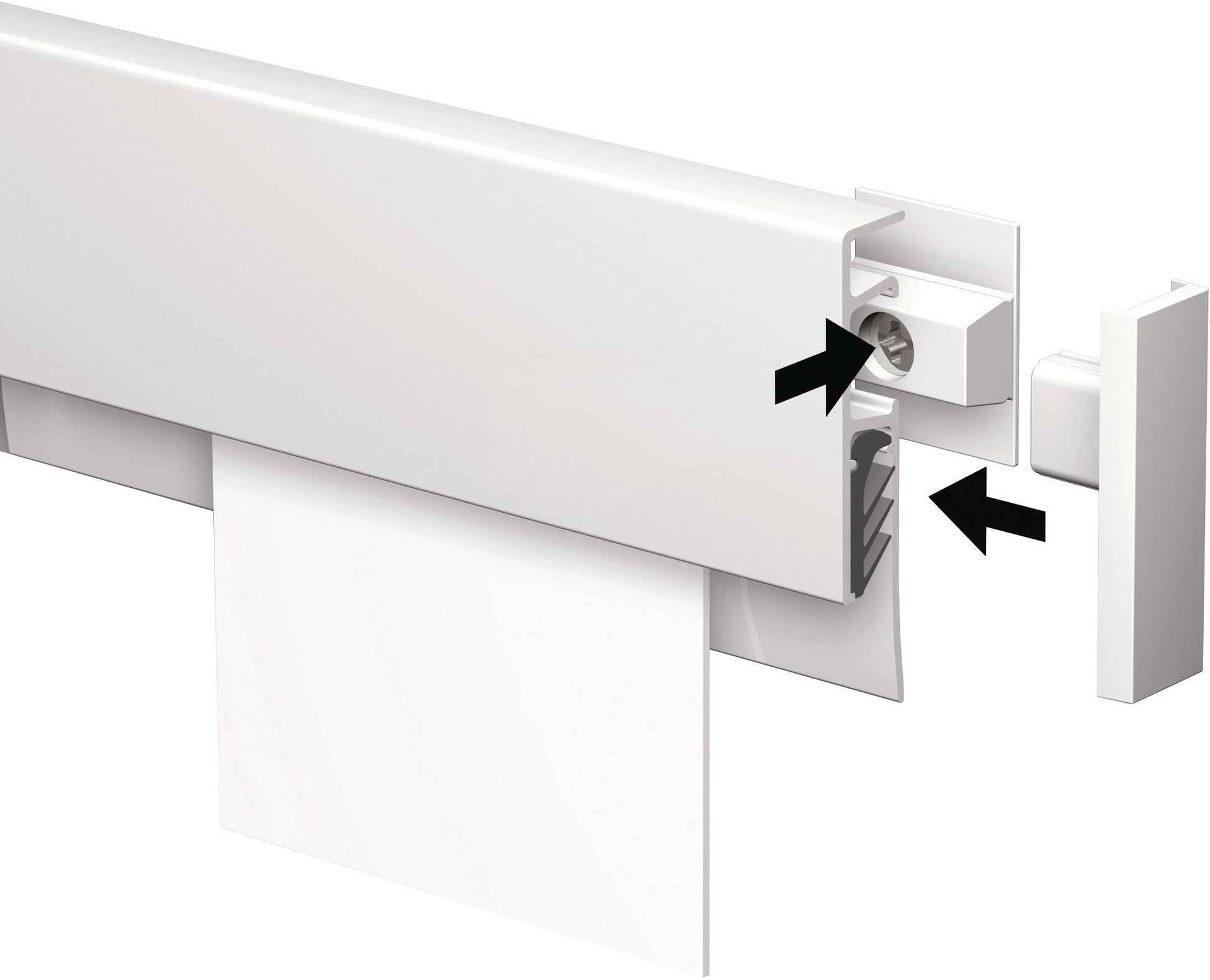 MAUL Klemmleiste MAULgrip 100cm 6245802 weiss, Alu