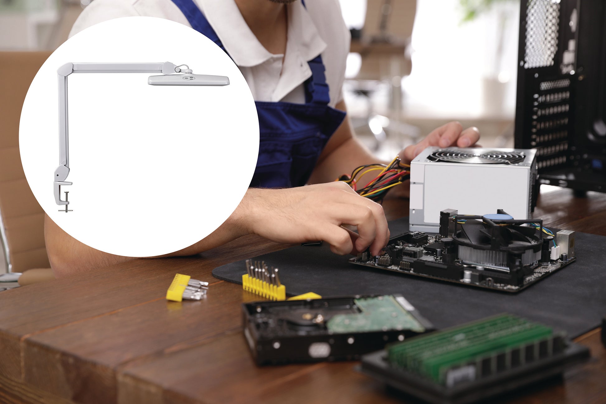 MAUL Tischleuchte MAULintro 8205802 weiß, Klemmfuss