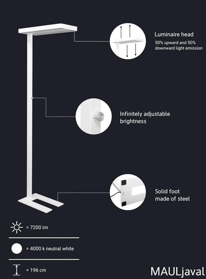 MAUL Stehleuchte LED MAULjaval 8258402 dimmbar, weiss
