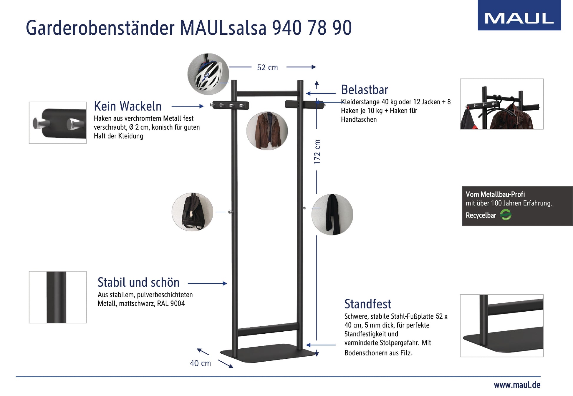 MAUL Garderobenständer MAULsalsa 9407890 schwarz