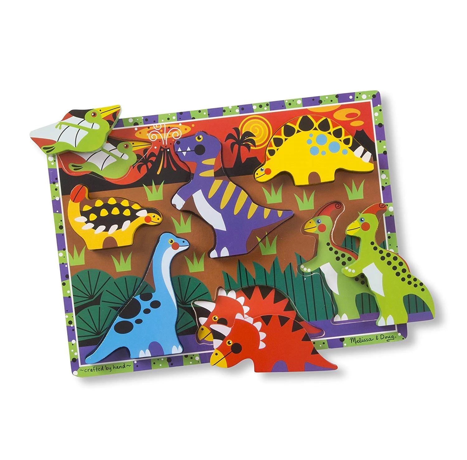 HOLZKLOTZ-PUZZLE DINOSAURIER (FR-DE-EN-ES)