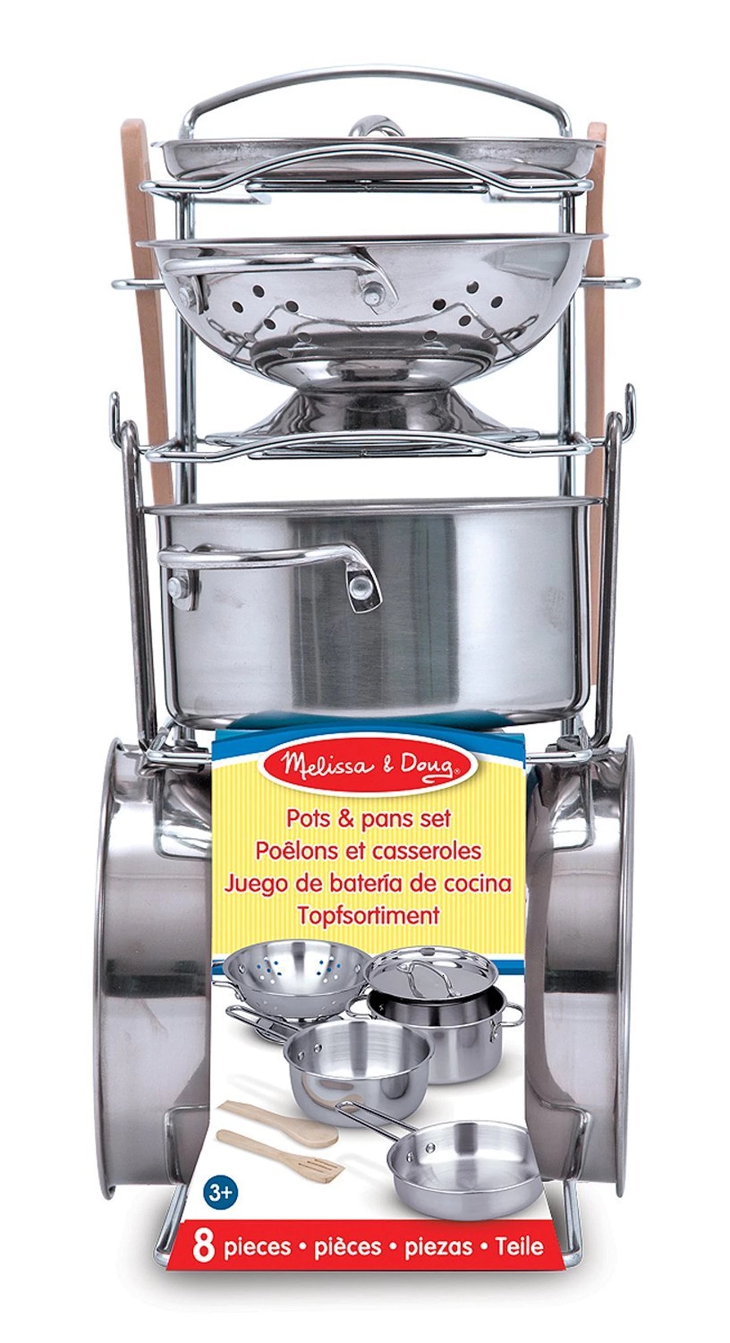 TOPF- UND PFANNEN-SET AUS EDELSTAHL (FR-DE-EN-ES)