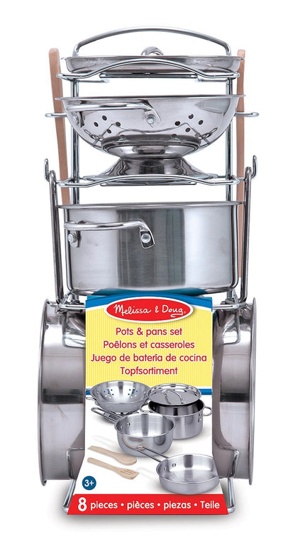 TOPF- UND PFANNEN-SET AUS EDELSTAHL (FR-DE-EN-ES)