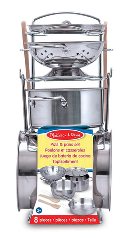 TOPF- UND PFANNEN-SET AUS EDELSTAHL (FR-DE-EN-ES)