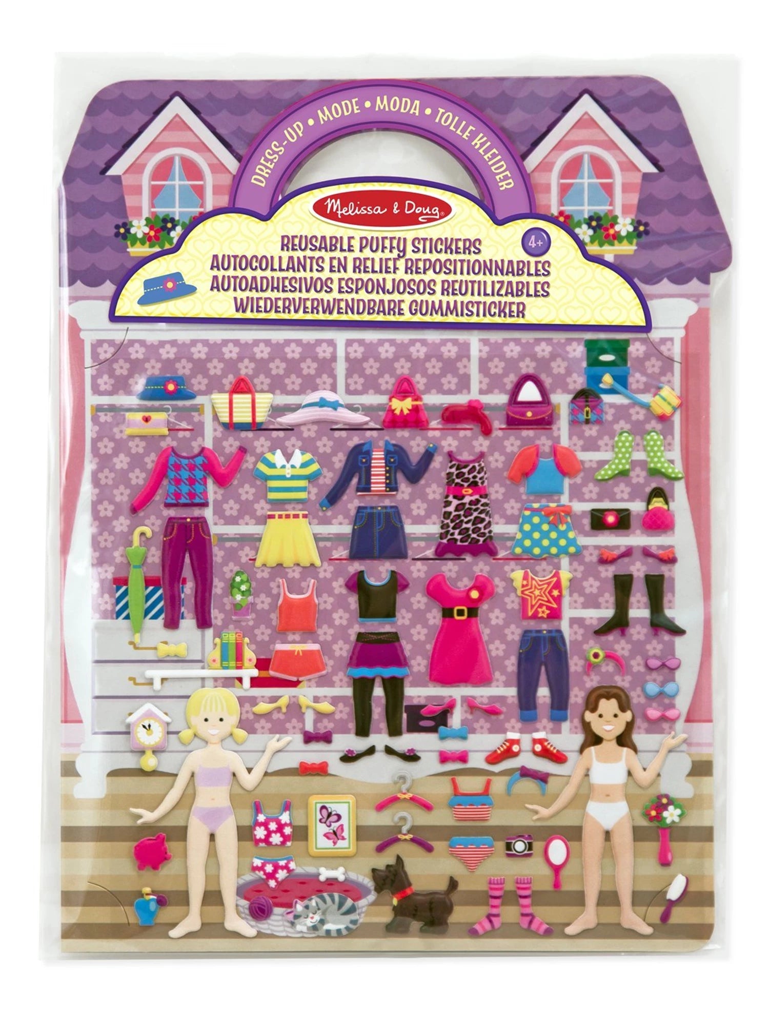 WIEDERVERWENDBARE GUMMISTICKER - PRINZESSIN (FR-DE-EN-ES)