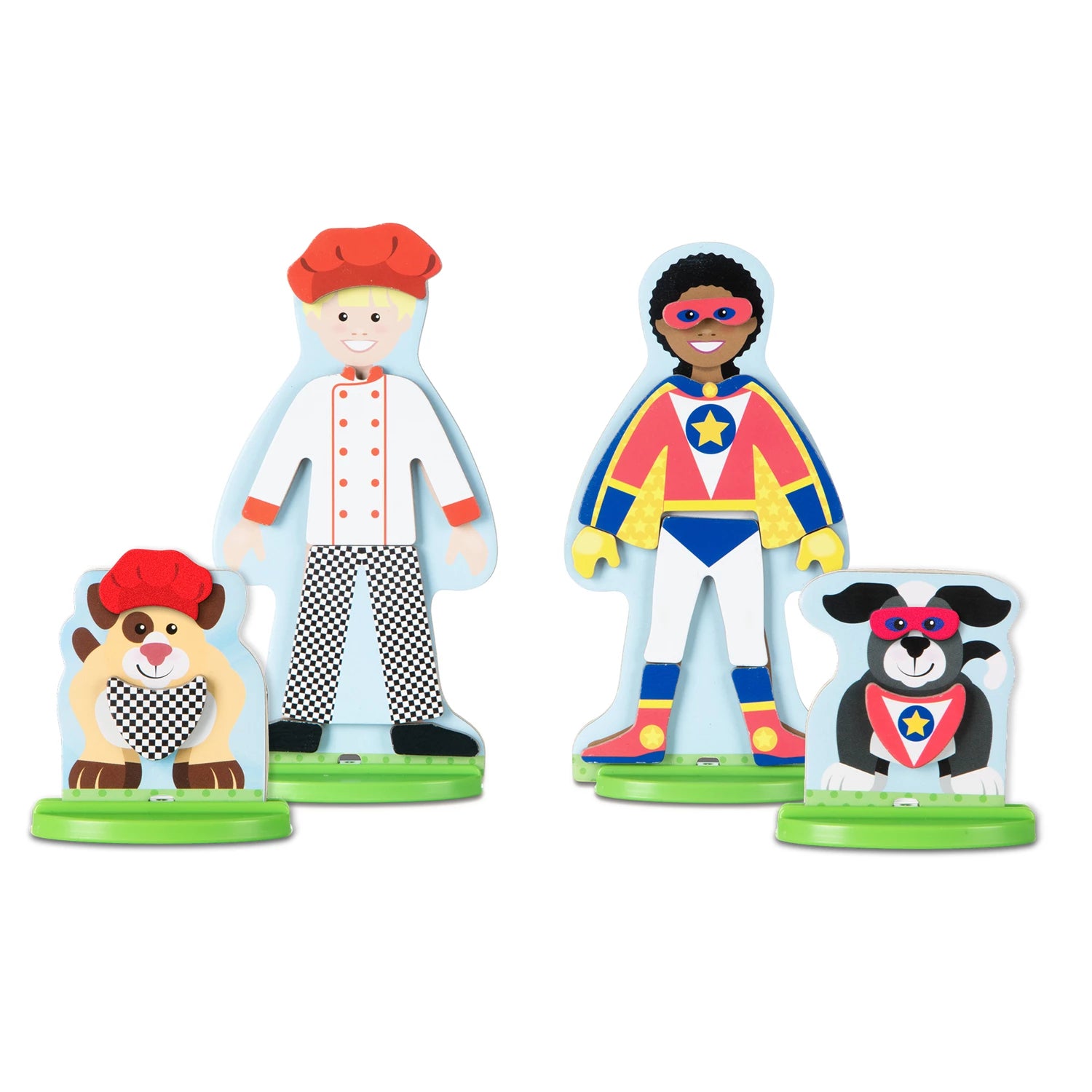 MAGNETISCHE ANZIEHPUPPE AUS HOLZ - BERUFSKLEIDUNG