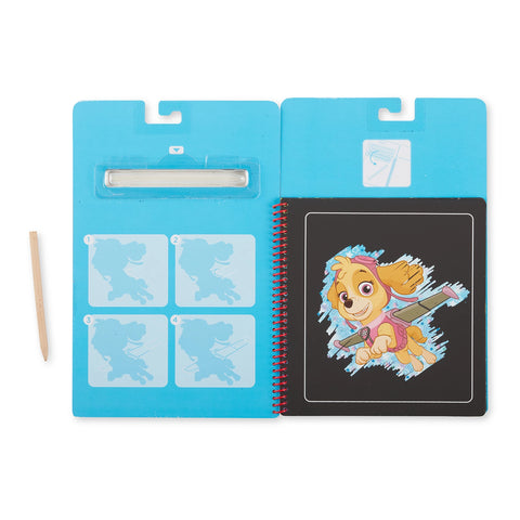 PAW PATROL CARNET SCRATCH ART SKYE (FR-DE-EN-ES)