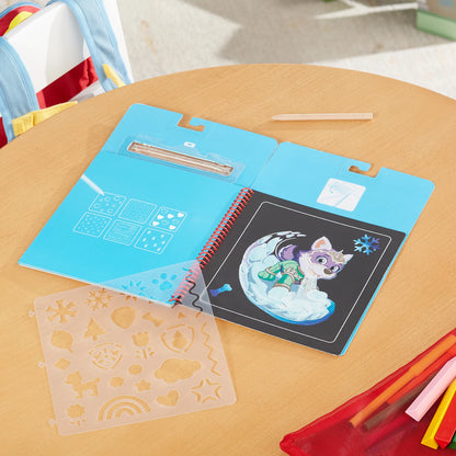 PAW PATROL CARNET SCRATCH ART SKYE (FR-DE-EN-ES)