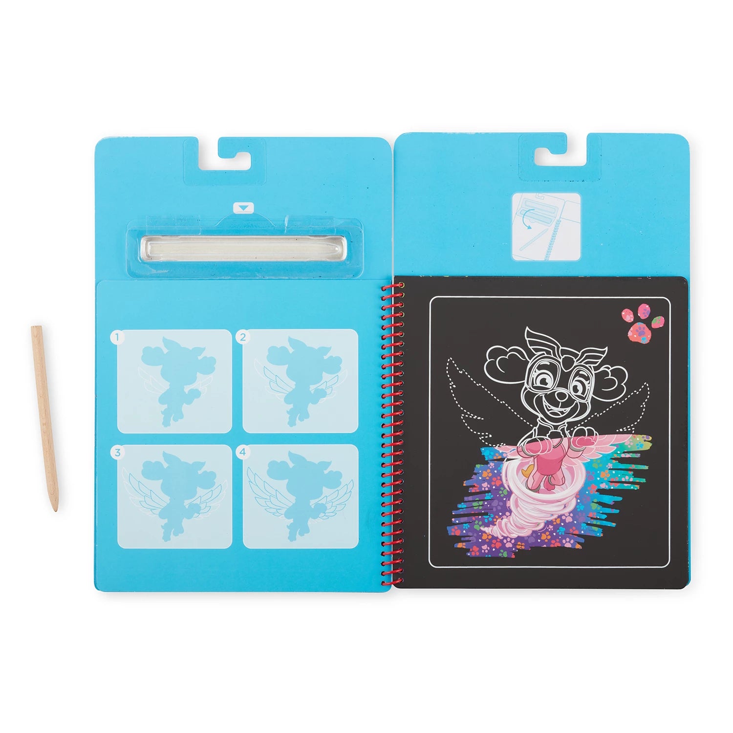 PAW PATROL CARNET SCRATCH ART SKYE (FR-DE-EN-ES)