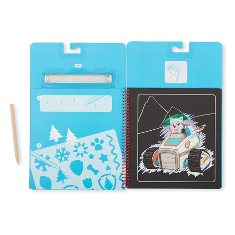 PAW PATROL CARNET SCRATCH ART SKYE (FR-DE-EN-ES)