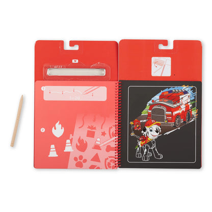 PAW PATROL CARNET SCRATCH ART MARSHALL (FR-DE-EN-ES)