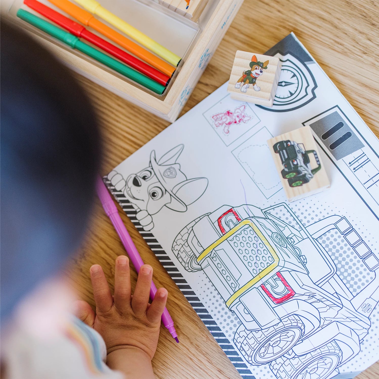 PAW PATROL COFFRET BOIS 12 TAMPONS + ACC. ET FEUTRES (FR-DE-