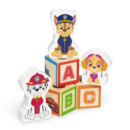 PAW PATROL CAMION BOIS BLOCS CHIFFRES ET LETTRES (FR-DE-EN-E