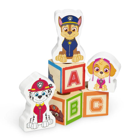 PAW PATROL CAMION BOIS BLOCS CHIFFRES ET LETTRES (FR-DE-EN-E
