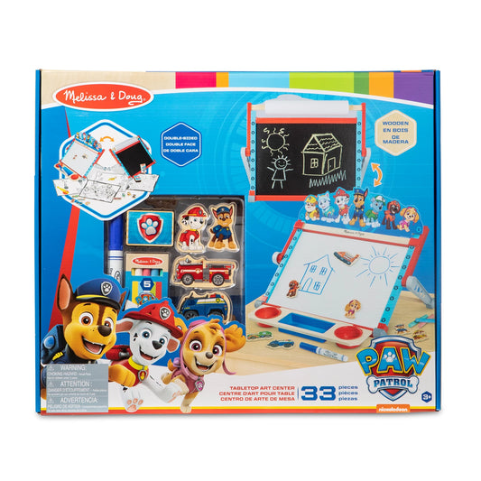 PAW PATROL TABLEAU CHEVALET ACTIVITES DOUBLE FACE (FR-DE-EN-