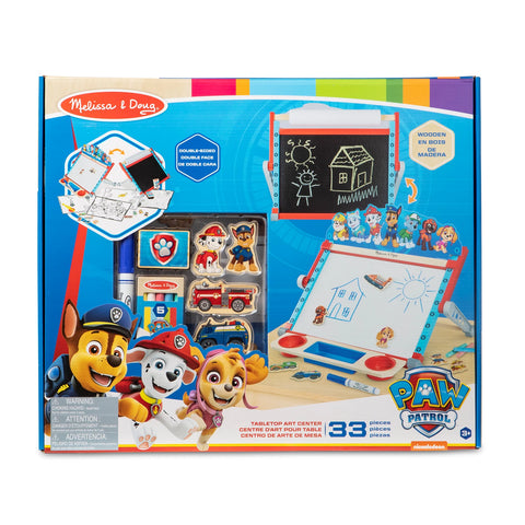 PAW PATROL TABLEAU CHEVALET ACTIVITES DOUBLE FACE (FR-DE-EN-