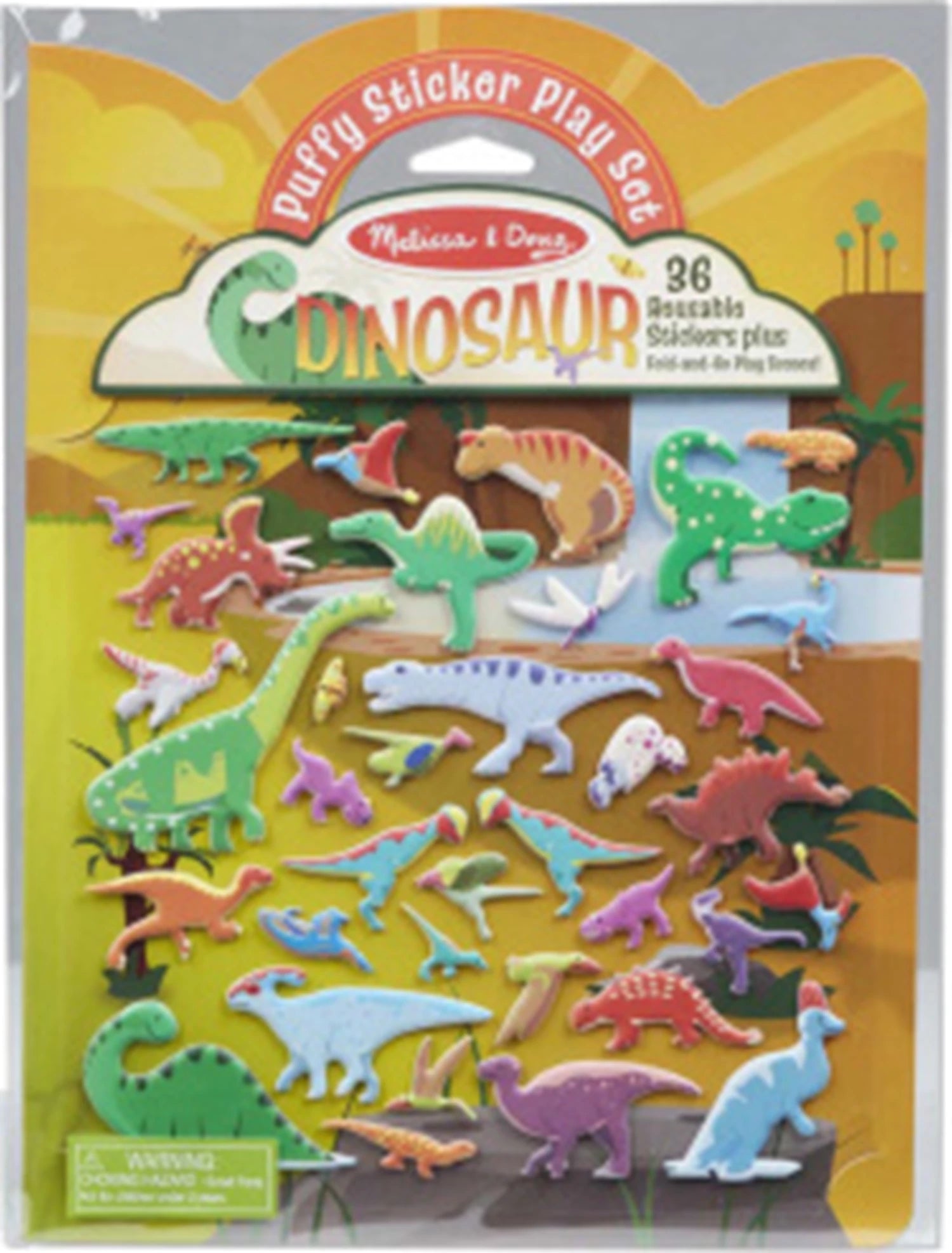 WIEDERVERWENDBARE GUMMISTICKER - DINOS  (FR-DE-EN-ES)