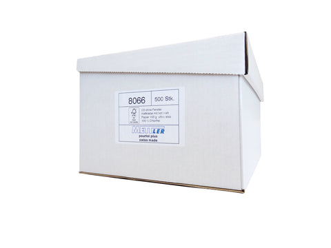 METTLER Couvert ohne Fenster C5 8066 100g,ultraweiss,Kleber 500 St.