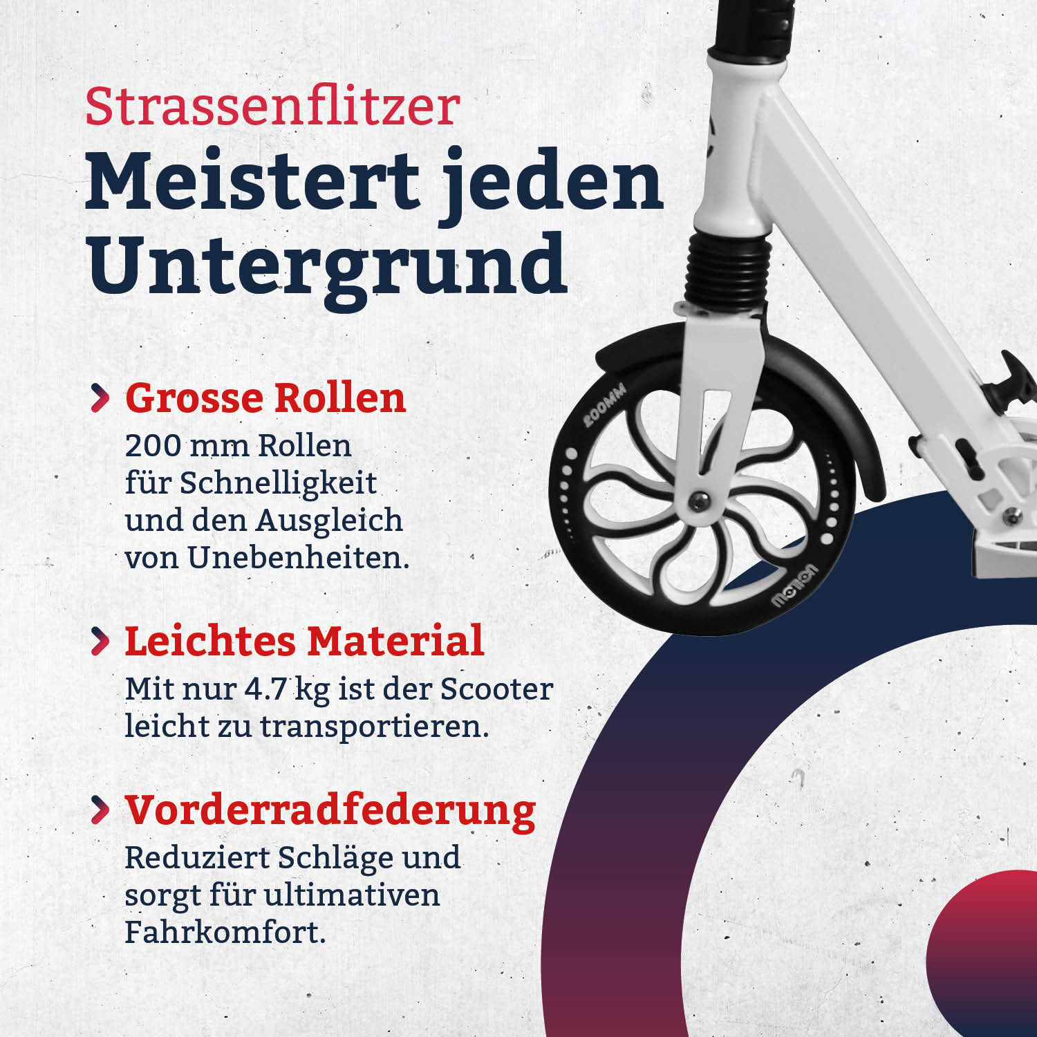 Motion Scooter | Road King 200mm | Weiss