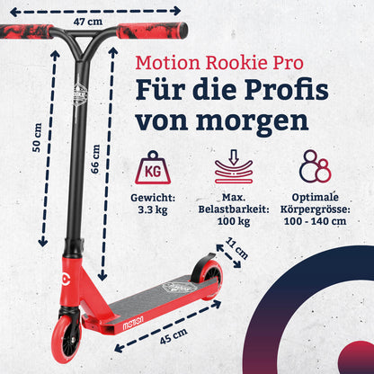 Motion Freestyle Scooter| Rookie Pro | Schwarz-rot