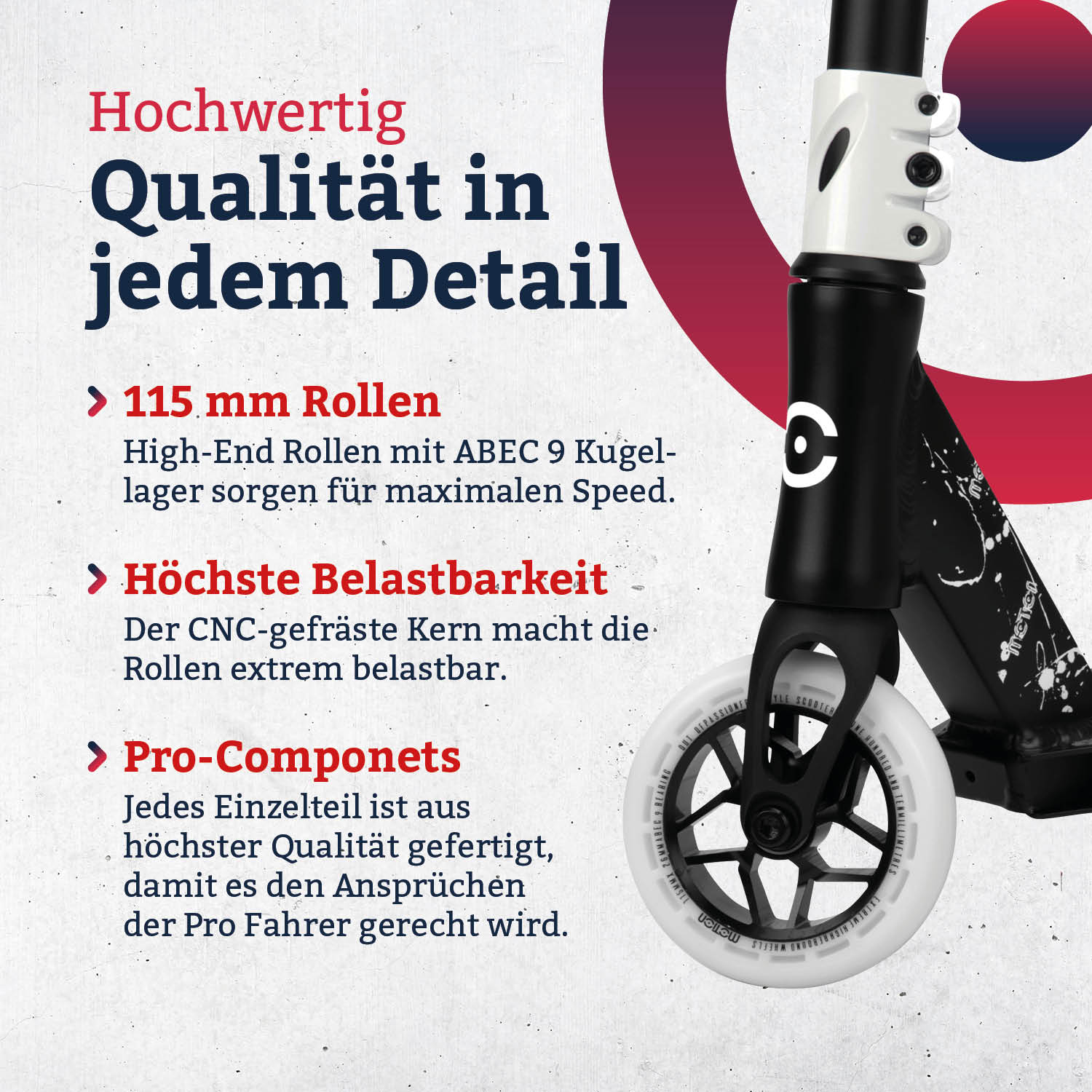 Motion Freestyle Scooter | Urban Extreme | Schwarz-weiss