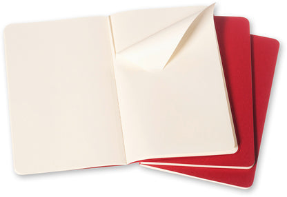 MOLESKINE Notizheft Cahier A6 097-0 blanko, rot 3 Stück