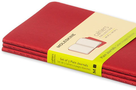 MOLESKINE Notizheft Cahier A6 097-0 blanko, rot 3 Stück