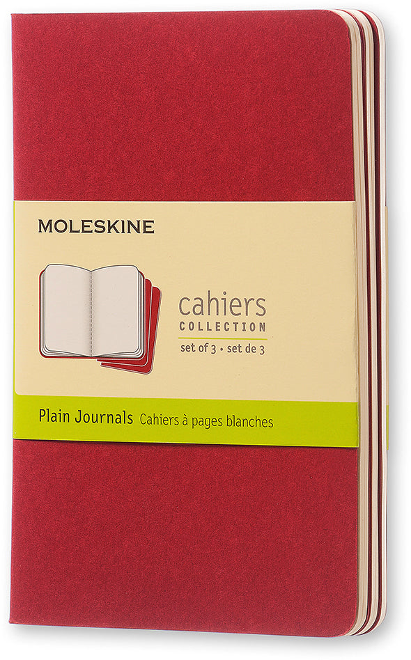 MOLESKINE Notizheft Cahier A6 097-0 blanko, rot 3 Stück