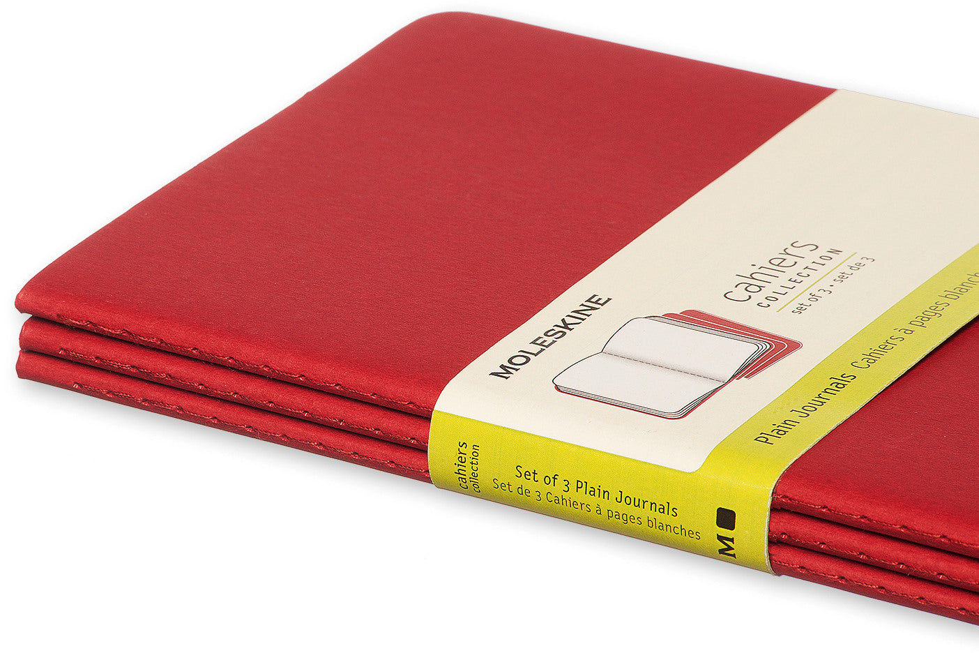 MOLESKINE Notizheft Cahier A5 103-8 blanko, rot 3 Stück