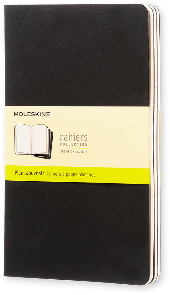 MOLESKINE Notizheft Cahier A5 497-0 blanko, schwarz 3 Stück