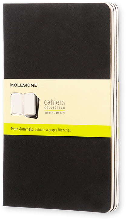 MOLESKINE Notizheft Cahier A5 497-0 blanko, schwarz 3 Stück